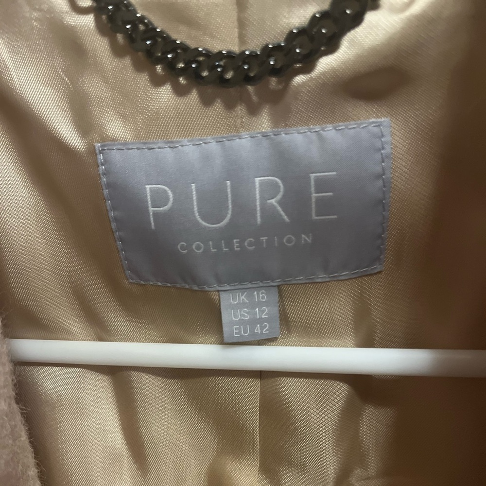 Pure collection will, polyamide, cashmere blend blush pink dress coat